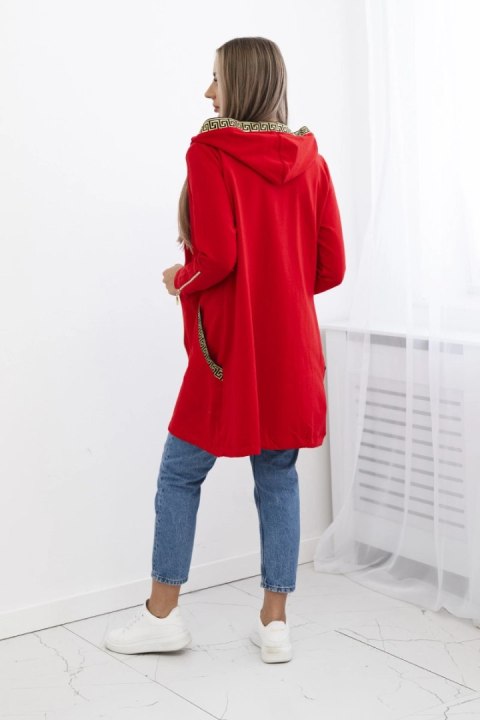 Bluza z ozdobną taśmą czerwona Bluza z ozdobną taśmą czerwona