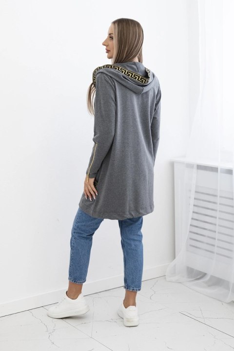 Bluza z ozdobną taśmą grafitowa Bluza z ozdobną taśmą grafitowa