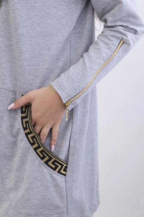Bluza z ozdobną taśmą szara Bluza z ozdobną taśmą szara
