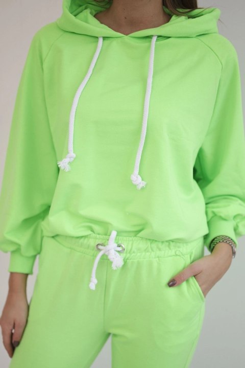 Komplet dresowy z kapturem zielony neon Komplet dresowy z kapturem zielony neon