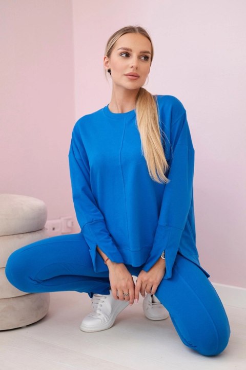 Komplet z bluzką oversize chabrowy Komplet z bluzką oversize chabrowy