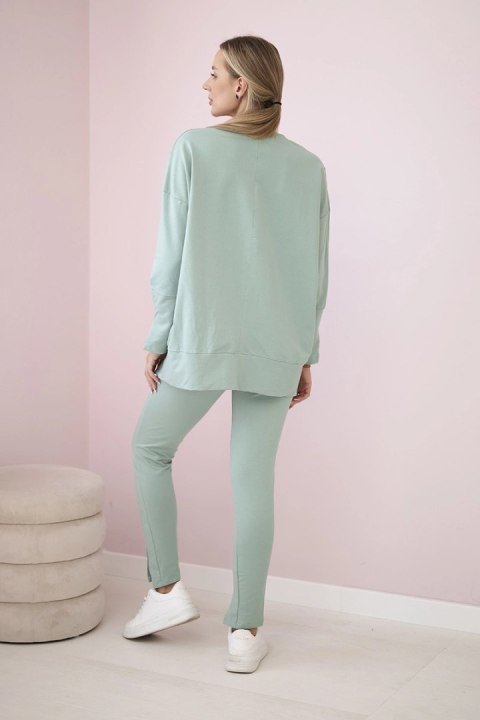 Komplet z bluzką oversize ciemny miętowy Komplet z bluzką oversize ciemny miętowy