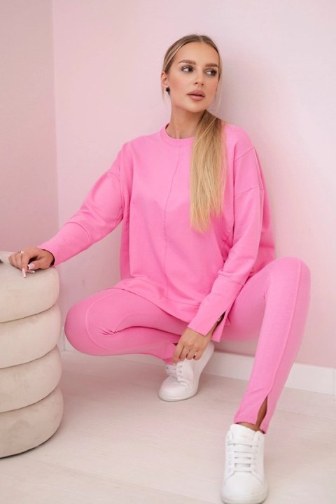 Komplet z bluzką oversize jasno różowy Komplet z bluzką oversize jasno różowy