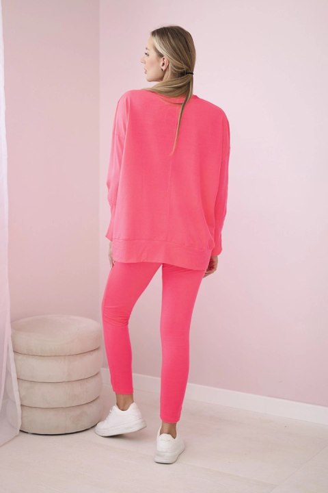 Komplet z bluzką oversize różowy neon Komplet z bluzką oversize różowy neon
