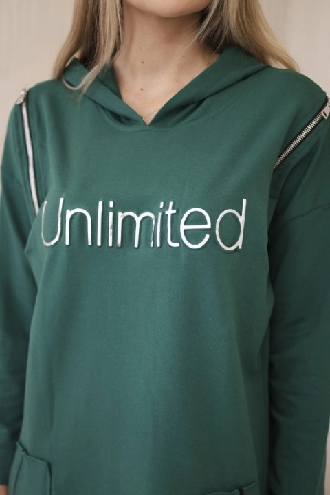 Sukienka z napisem unlimited zielona Sukienka z napisem unlimited zielona