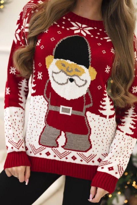Sweter świąteczny z Mikołajem czerwony Sweter świąteczny z Mikołajem czerwony