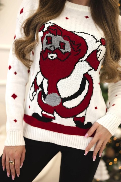 Sweter ze Świętym Mikołajem ecru Sweter ze Świętym Mikołajem ecru