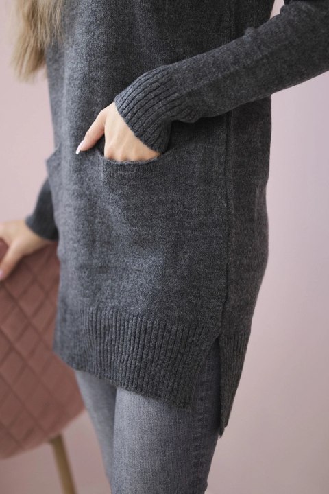 Sweter ze stójką grafitowy Sweter ze stójką grafitowy