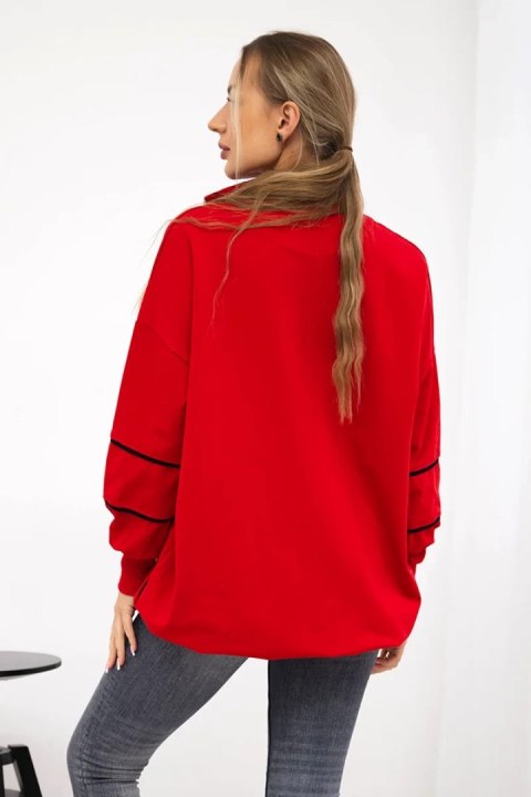 Bluza z suwakiem i kieszeniami czerwona Bluza z suwakiem i kieszeniami czerwona