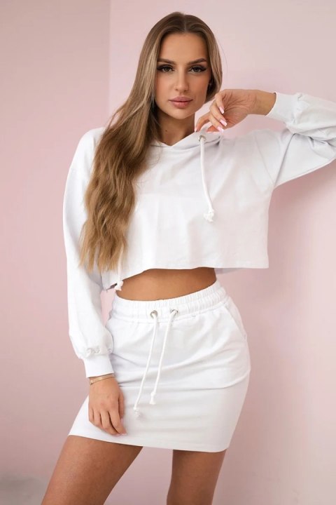 Komplet bluzy ze spódniczką biały Komplet bluzy ze spódniczką biały