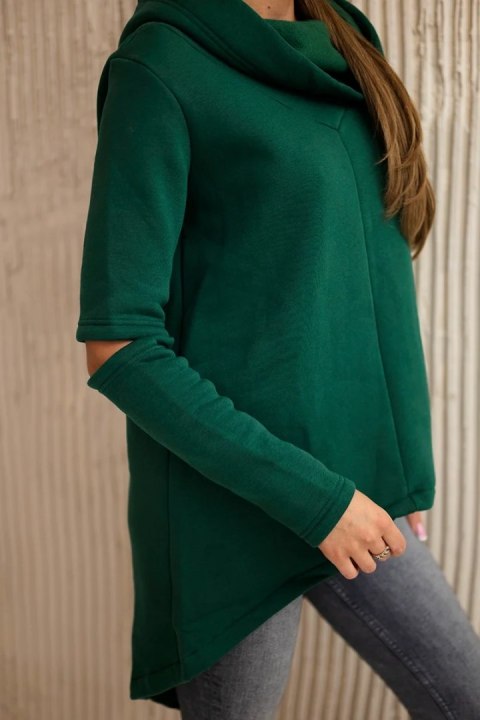 Bluza ocieplana z dłuższym tyłem ciemno zielona Bluza ocieplana z dłuższym tyłem ciemno zielona