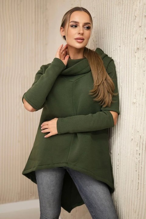 Bluza ocieplana z dłuższym tyłem khaki Bluza ocieplana z dłuższym tyłem khaki