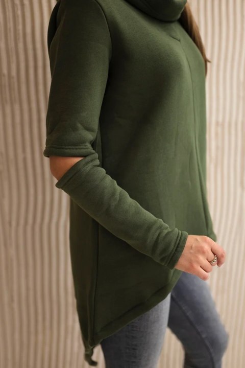 Bluza ocieplana z dłuższym tyłem khaki Bluza ocieplana z dłuższym tyłem khaki