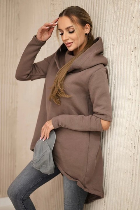 Bluza ocieplana z dłuższym tyłem mocca Bluza ocieplana z dłuższym tyłem mocca