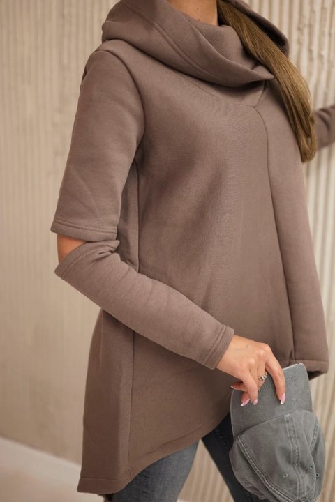 Bluza ocieplana z dłuższym tyłem mocca Bluza ocieplana z dłuższym tyłem mocca