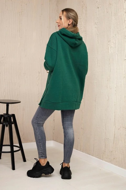 Bluza ocieplana z napami ciemno zielona Bluza ocieplana z napami ciemno zielona