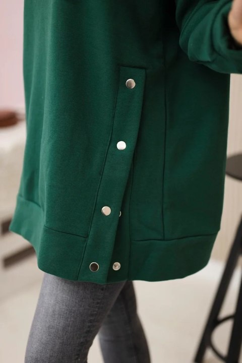 Bluza ocieplana z napami ciemno zielona Bluza ocieplana z napami ciemno zielona