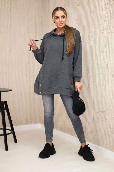 Bluza ocieplana z napami grafitowa Bluza ocieplana z napami grafitowa