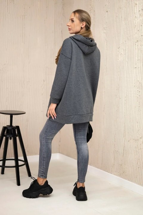 Bluza ocieplana z napami grafitowa Bluza ocieplana z napami grafitowa