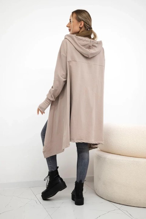 Bluza rozkloszowana u dołu ciemno beżowa Bluza rozkloszowana u dołu ciemno beżowa
