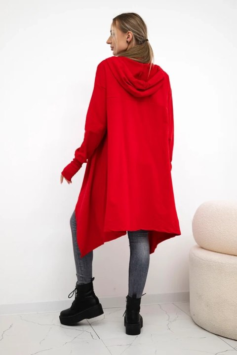 Bluza rozkloszowana u dołu czerwona Bluza rozkloszowana u dołu czerwona