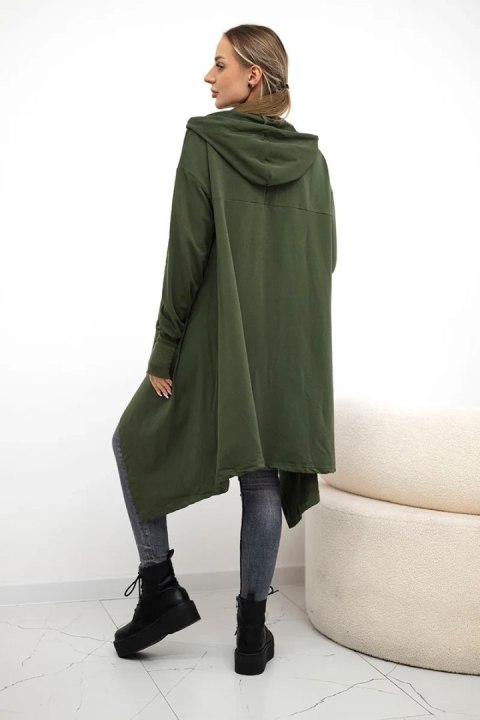 Bluza rozkloszowana u dołu khaki Bluza rozkloszowana u dołu khaki
