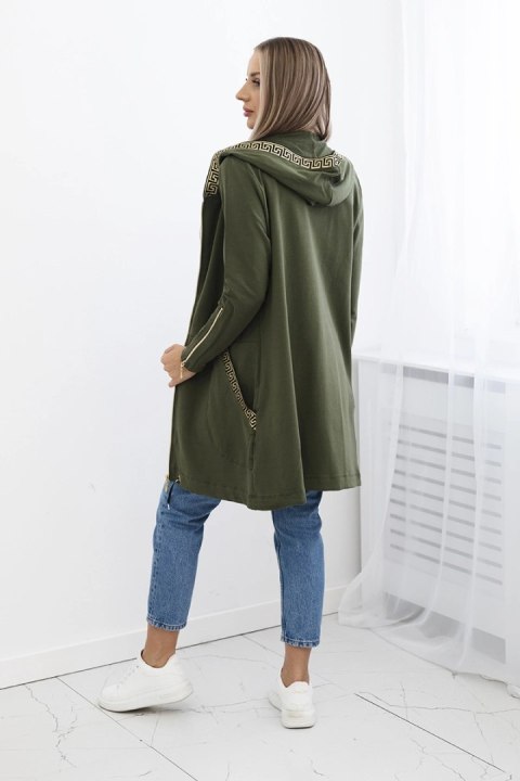 Bluza z ozdobną taśmą khaki Bluza z ozdobną taśmą khaki