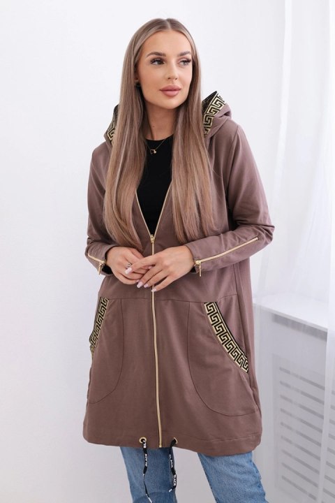 Bluza z ozdobną taśmą mocca Bluza z ozdobną taśmą mocca
