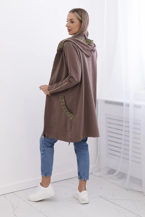 Bluza z ozdobną taśmą mocca Bluza z ozdobną taśmą mocca