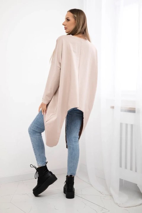 Bluzka z nadrukiem oversize beżowa Bluzka z nadrukiem oversize beżowa