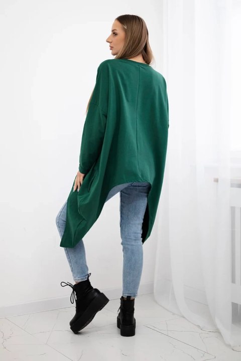 Bluzka z nadrukiem oversize ciemno zielona Bluzka z nadrukiem oversize ciemno zielona
