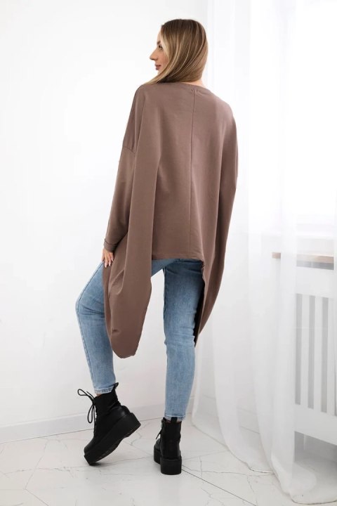 Bluzka z nadrukiem oversize mocca Bluzka z nadrukiem oversize mocca