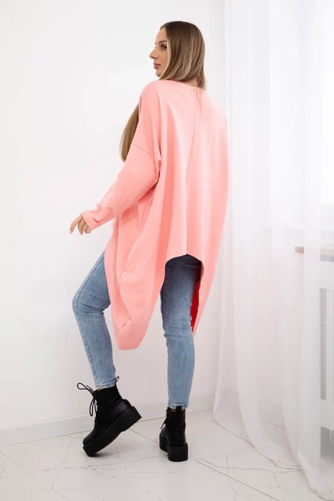 Bluzka z nadrukiem oversize morelowa Bluzka z nadrukiem oversize morelowa