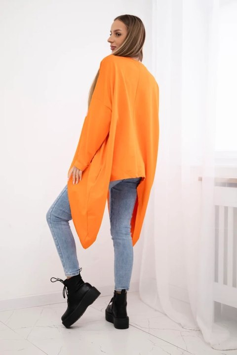 Bluzka z nadrukiem oversize pomarańczowa Bluzka z nadrukiem oversize pomarańczowa