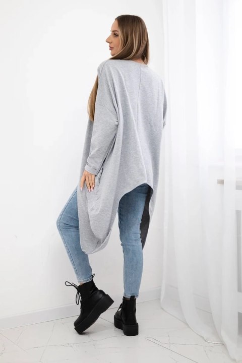 Bluzka z nadrukiem oversize szara Bluzka z nadrukiem oversize szara