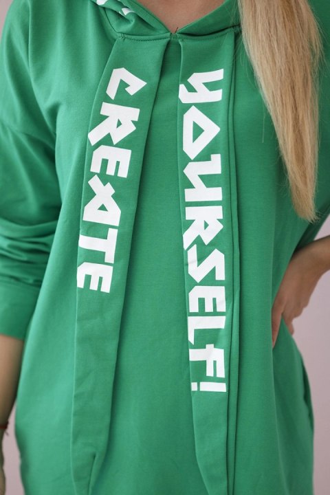 Sukienka z kapturem Oversize zielona Sukienka z kapturem Oversize zielona
