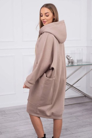 Bluza ocieplana oversize ciemno beżowa