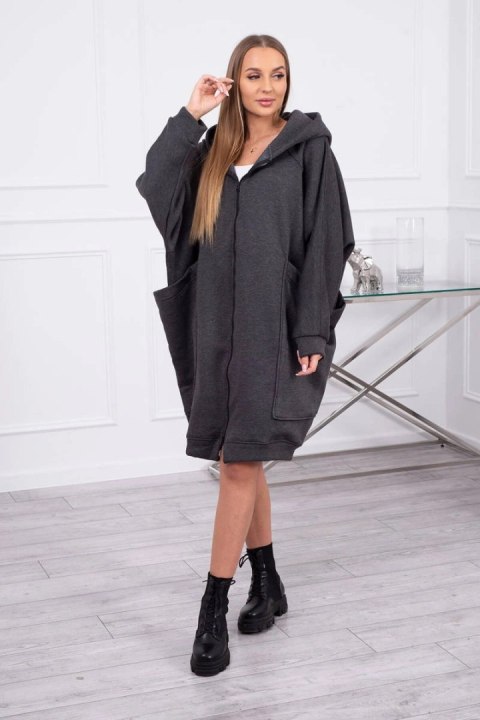 Bluza ocieplana oversize grafitowa Bluza ocieplana oversize grafitowa