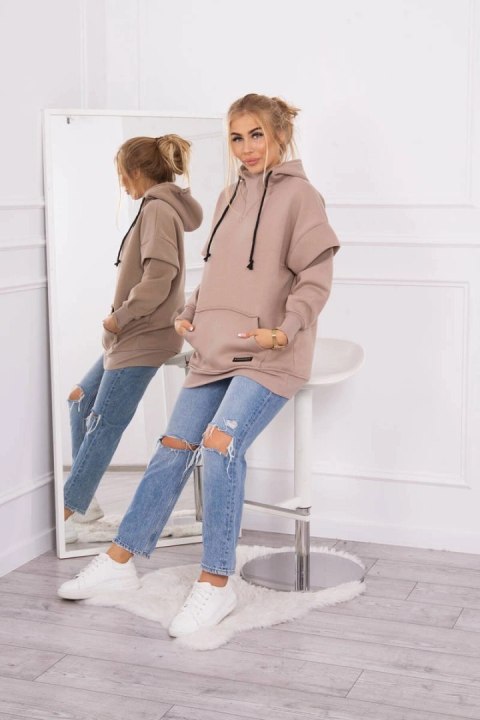 Bluza ocieplana z półgolfem ciemno beżowa Bluza ocieplana z półgolfem ciemno beżowa