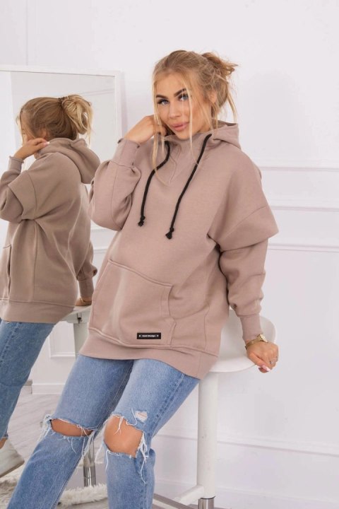 Bluza ocieplana z półgolfem ciemno beżowa Bluza ocieplana z półgolfem ciemno beżowa