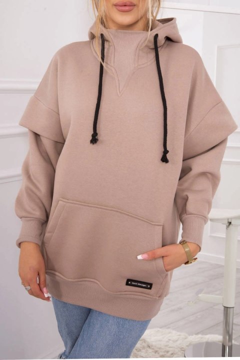 Bluza ocieplana z półgolfem ciemno beżowa Bluza ocieplana z półgolfem ciemno beżowa