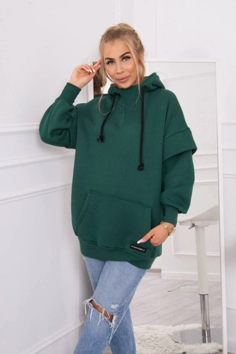 Bluza ocieplana z półgolfem ciemno zielona Bluza ocieplana z półgolfem ciemno zielona