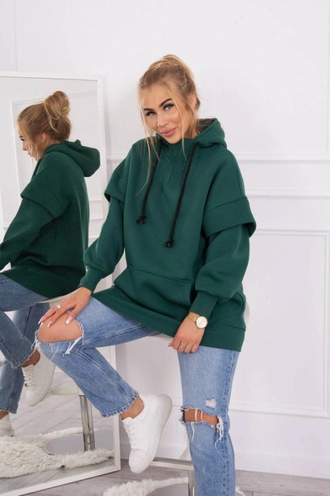 Bluza ocieplana z półgolfem ciemno zielona Bluza ocieplana z półgolfem ciemno zielona