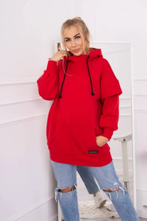 Bluza ocieplana z półgolfem czerwona Bluza ocieplana z półgolfem czerwona