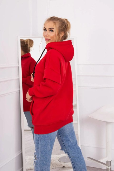 Bluza ocieplana z półgolfem czerwona Bluza ocieplana z półgolfem czerwona
