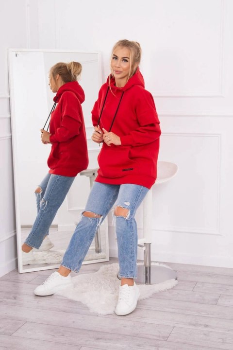 Bluza ocieplana z półgolfem czerwona Bluza ocieplana z półgolfem czerwona