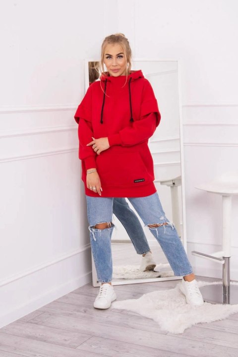 Bluza ocieplana z półgolfem czerwona Bluza ocieplana z półgolfem czerwona