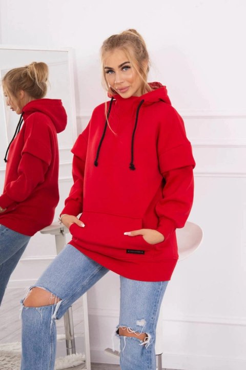 Bluza ocieplana z półgolfem czerwona Bluza ocieplana z półgolfem czerwona