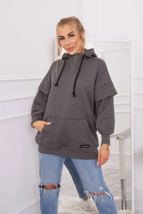 Bluza ocieplana z półgolfem grafitowa Bluza ocieplana z półgolfem grafitowa