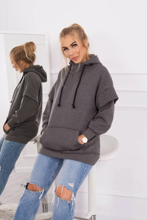 Bluza ocieplana z półgolfem grafitowa Bluza ocieplana z półgolfem grafitowa